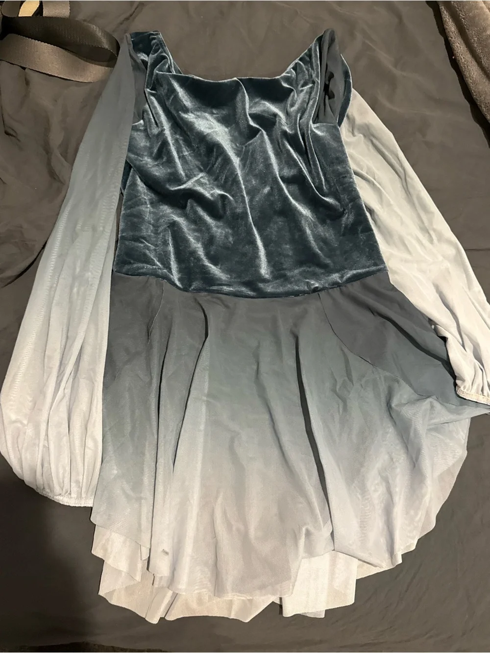 Weissman Dusky Blue Wrap Dress costume